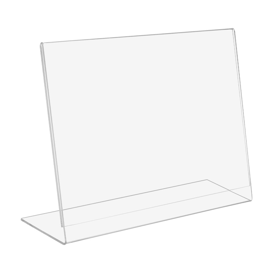 Stojak podstawka A5 pod opis, ulotkę, menu, typu L, poziomy, przezroczysty