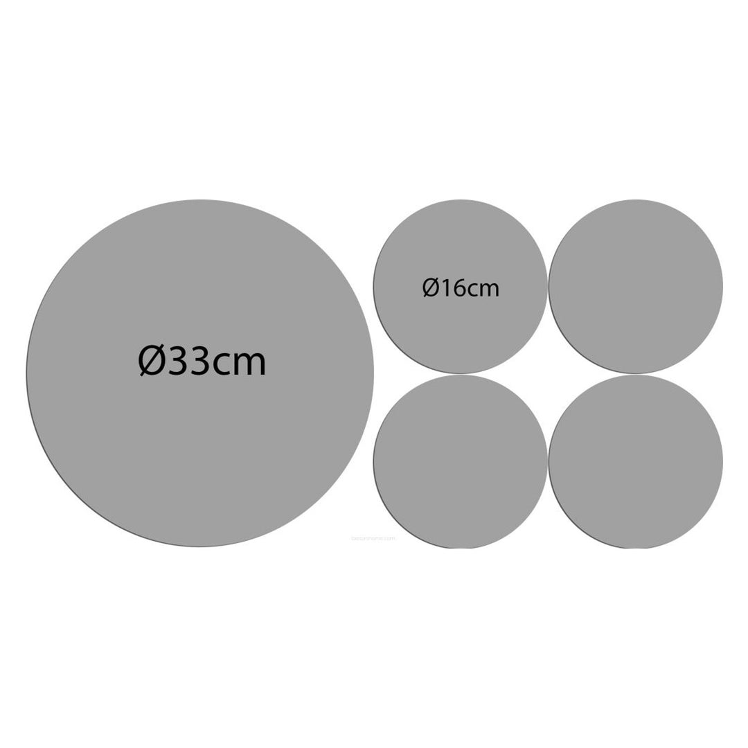 Zestaw podkładek z filcu na stół okrągłych 1 + 4 - JUNIPER