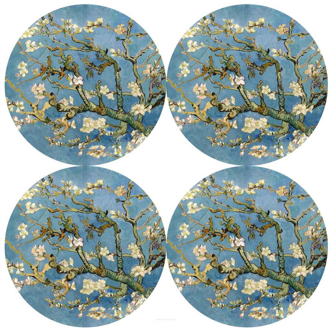 Zestaw podkładek na stół Bertoni, 4 sztuki, okrągłe, 33 cm, Almond