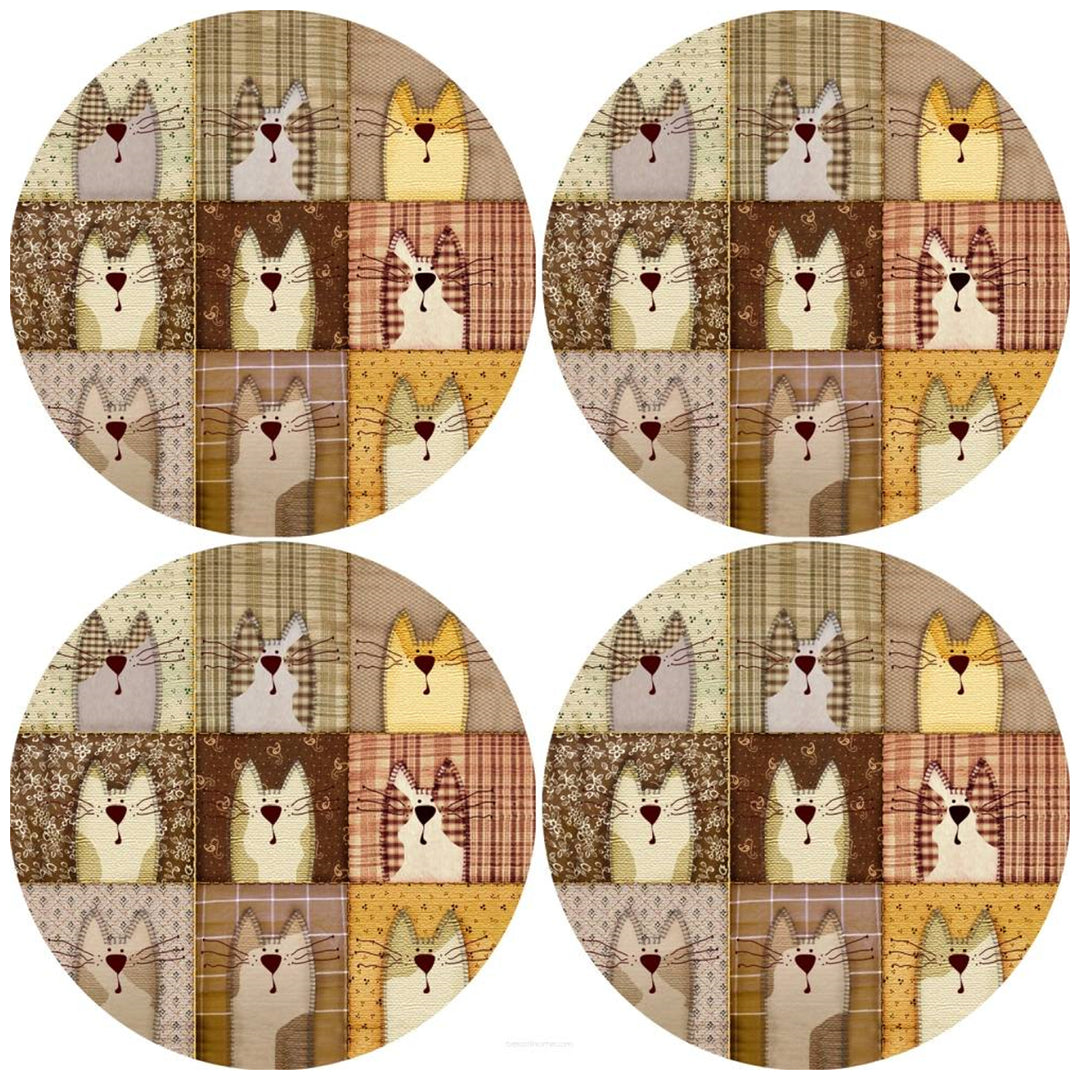 Zestaw podkładek na stół Bertoni, 4 sztuki, okrągłe, 33 cm, Pexeso Beige