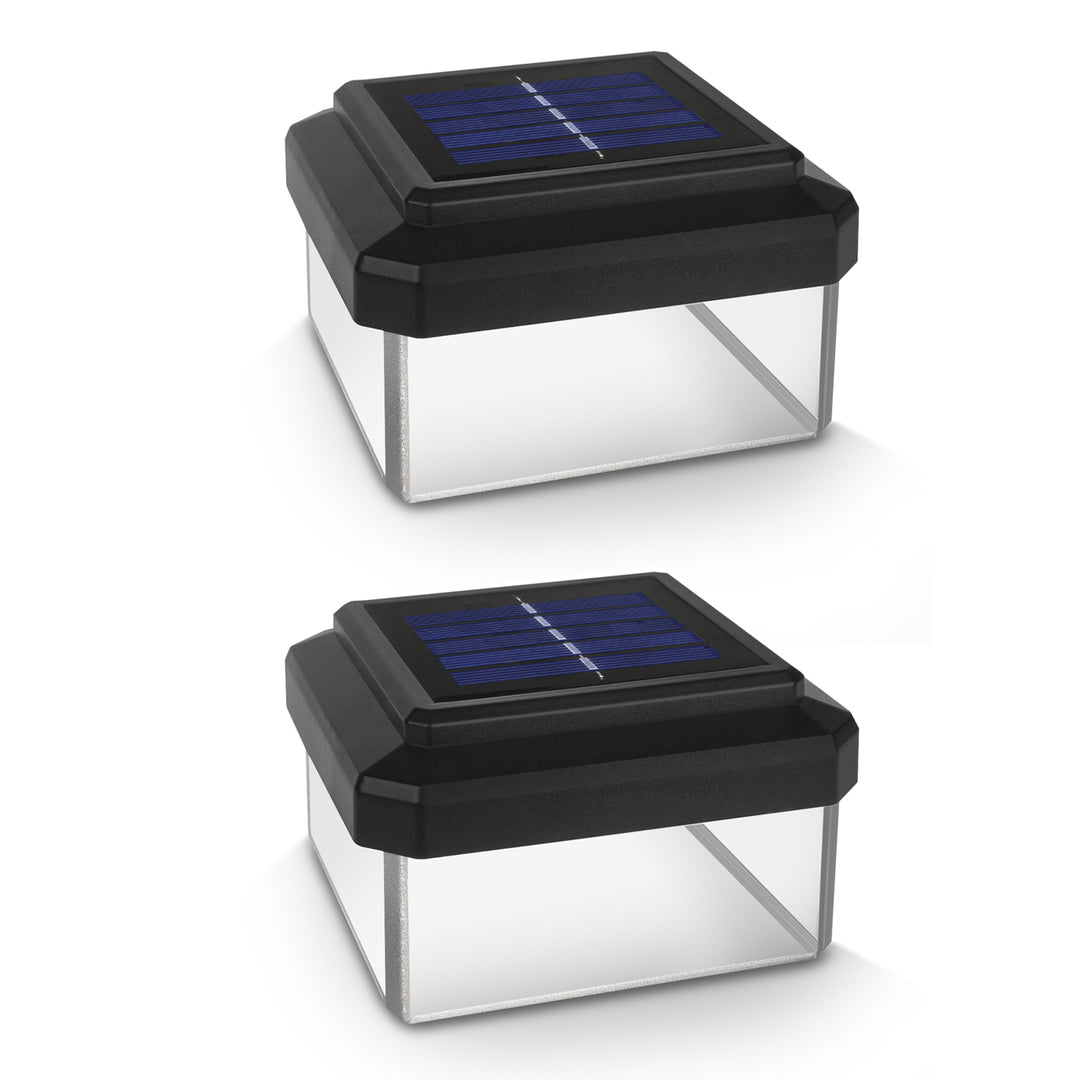 2x lampa solarna LED na słupek GreenBlue, 100x100mm, daszek kopertowy, GB128