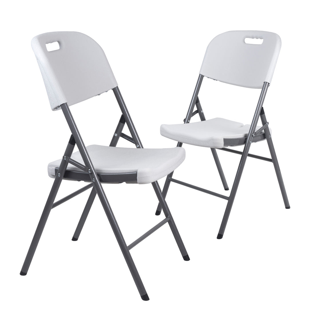 2x Składane krzesło cateringowe/ogrodowe/bankietowe/weselne GreenBlue, max. 250kg, białe, mocne, 88x50x45cm, GB375