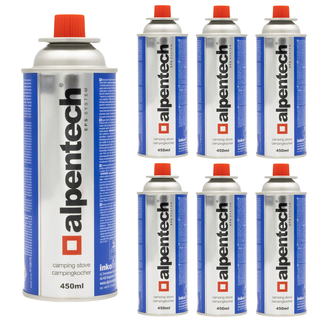Kartusz gazowy 450ml Alpentech, zgodny z normą EN417, izobutan, System EPS, IK301, 7 sztuk