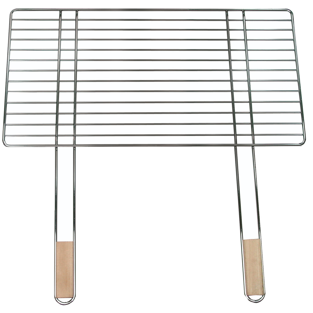 Ruszt grillowy Master Grill & Party, stal chromowana, drewniane rączki, 58x30cm, MG253