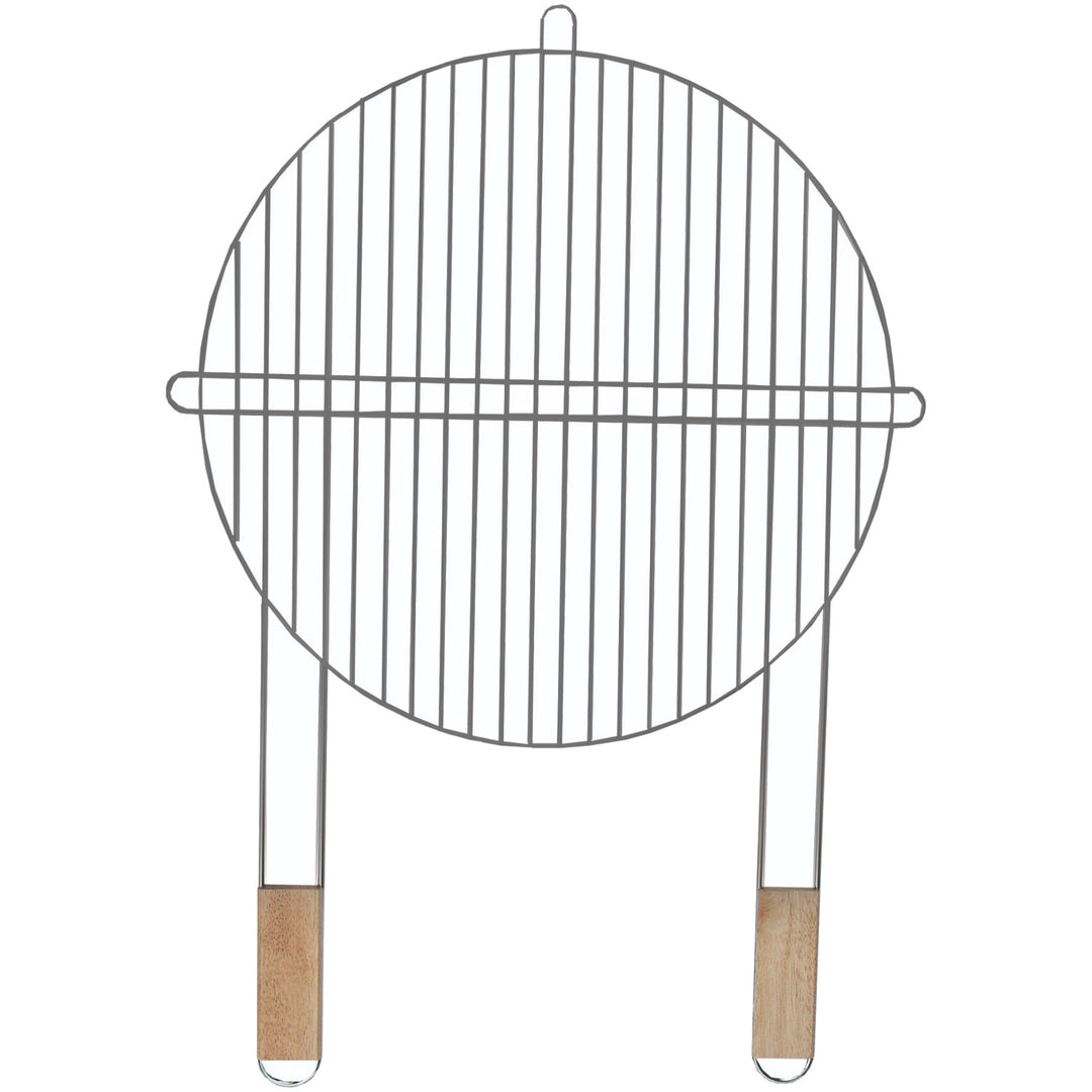 Ruszt grillowy okrągły Master Grill & Party, stal chromowana, drewniane rączki, 51cm, MG257