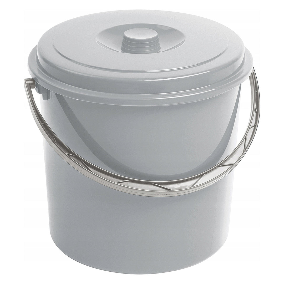 Wiadro Curver, z pokrywą, wygodna rączka, 12L, szare, 241750