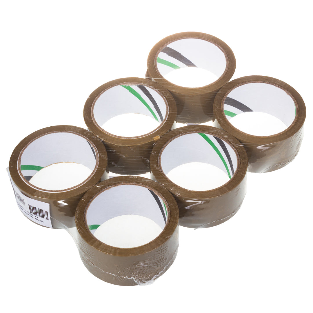 Taśma klejąca samoprzylepna pakowa brązowa solvent 54m 48mm - 6 sztuk