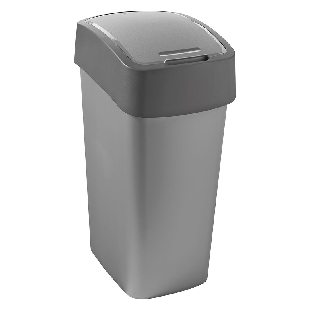 Kosz na śmieci Curver, z pokrywą, uchylny, 45l, szary, Flip Bin