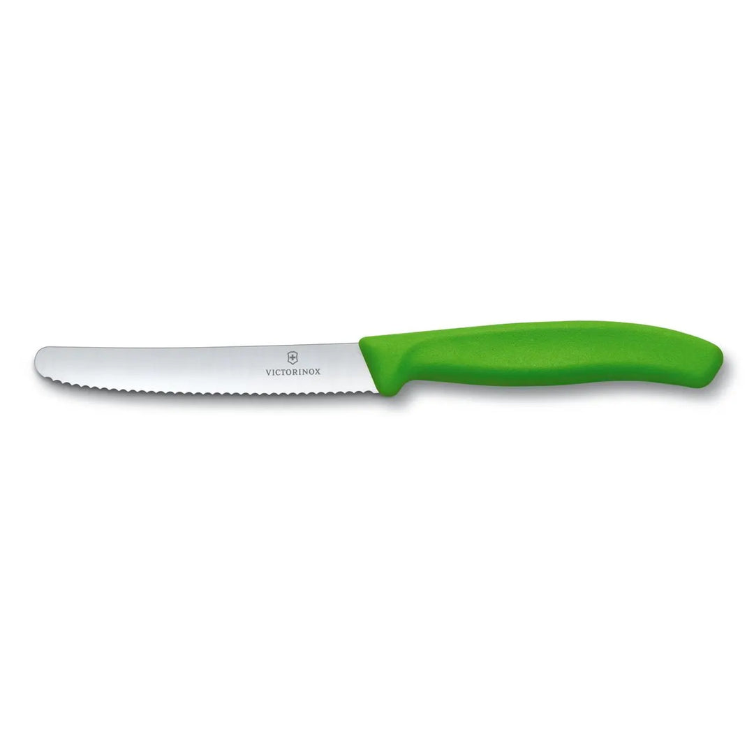 Nożyk uniwersalny Victorinox, ząbkowany, 11cm, zielony, 6.7836.L114