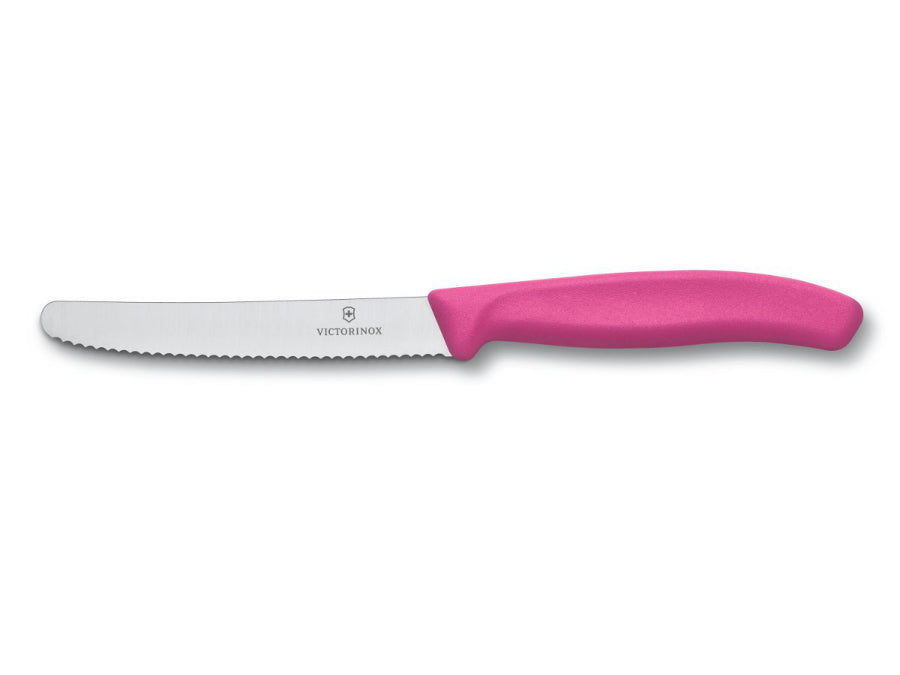 Nożyk uniwersalny Victorinox, ząbkowany, 11cm, różowy, 6.7836.L115