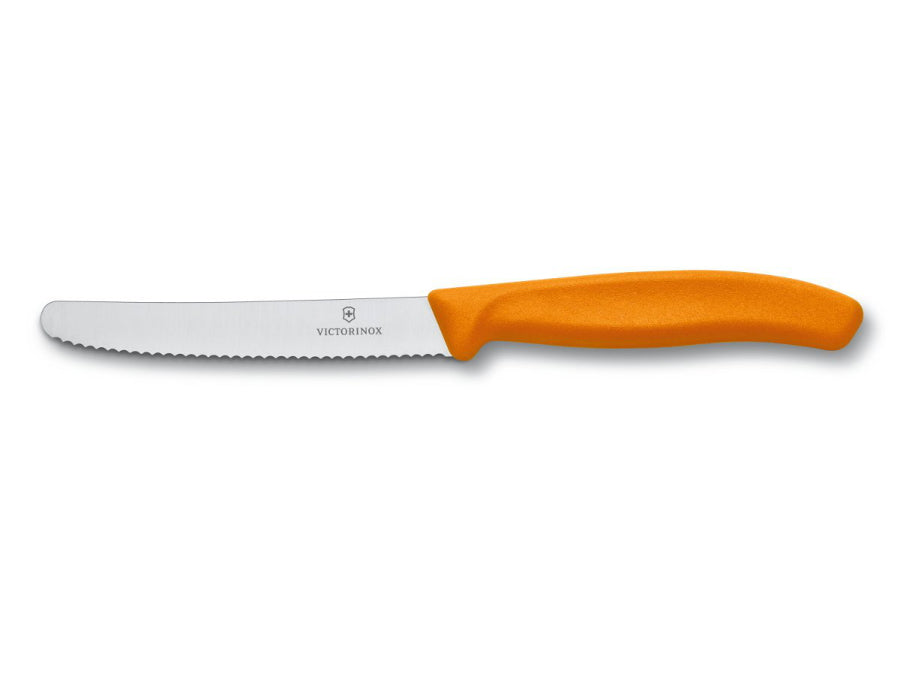 Nożyk uniwersalny Victorinox, ząbkowany, 11cm, pomarańczowy, 6.7836.L119
