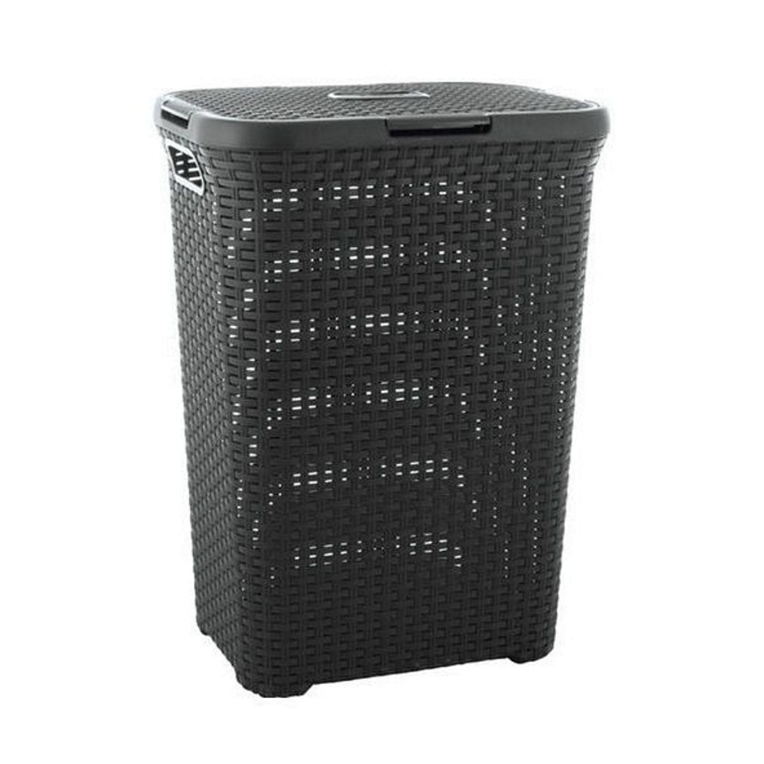 Kosz na bieliznę Curver, ażurowa konstrukcja, 40L, ciemny szary, Natural Style