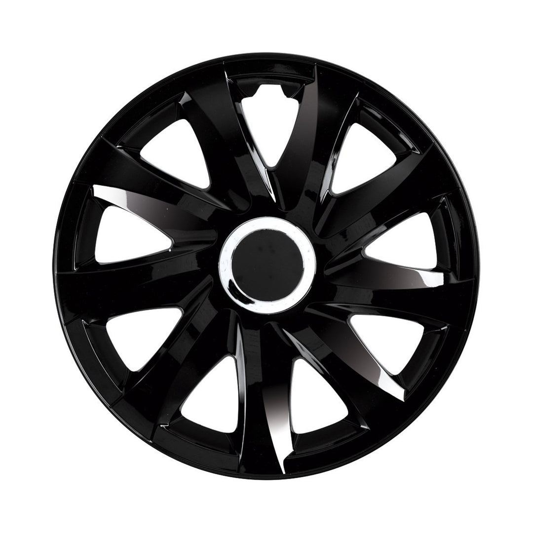 Kołpaki uniwersalne 14" DRIFT czarny lakier wciskane 4 sztuki
