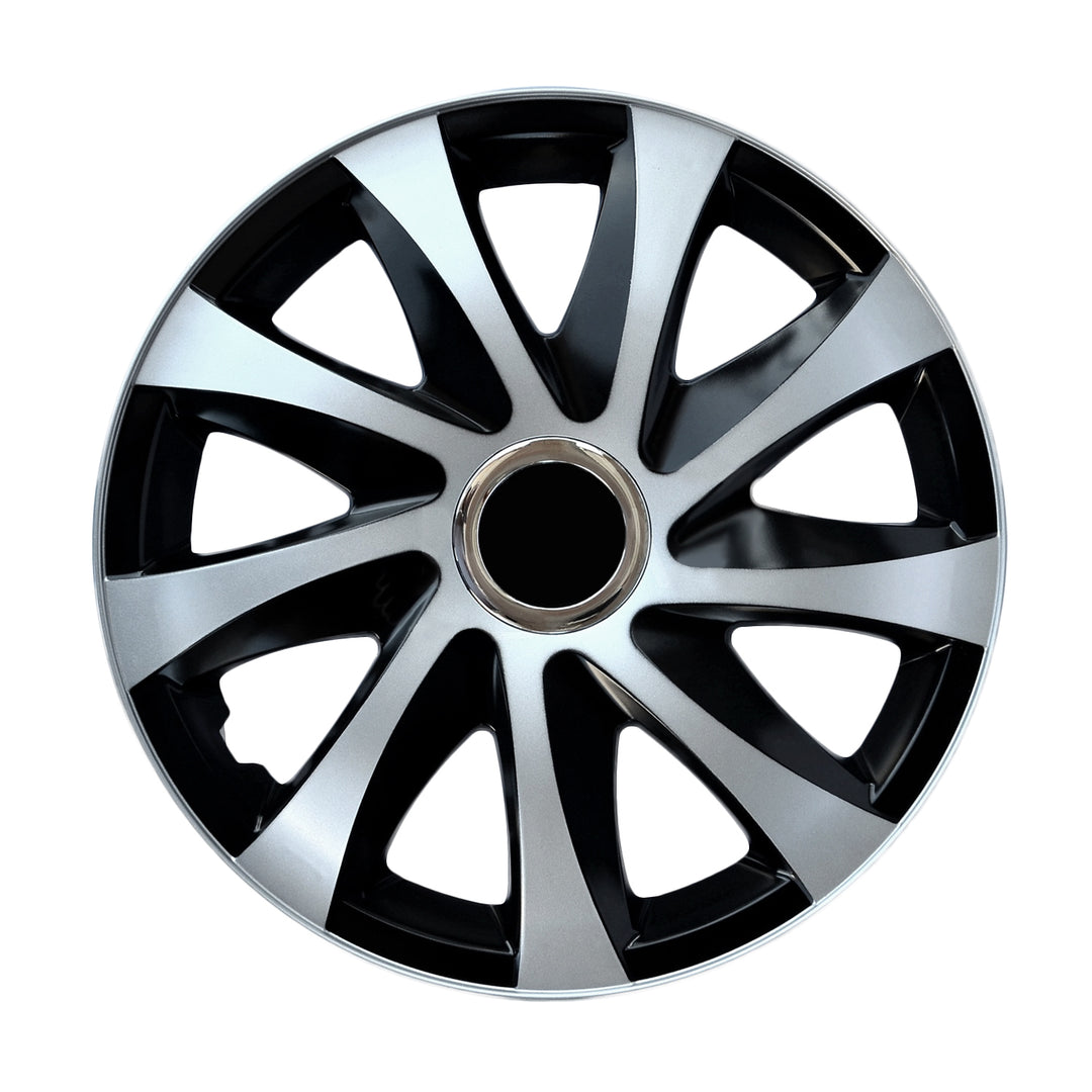 Kołpaki uniwersalne 14" DRIFT Extra silver/black 4 sztuki