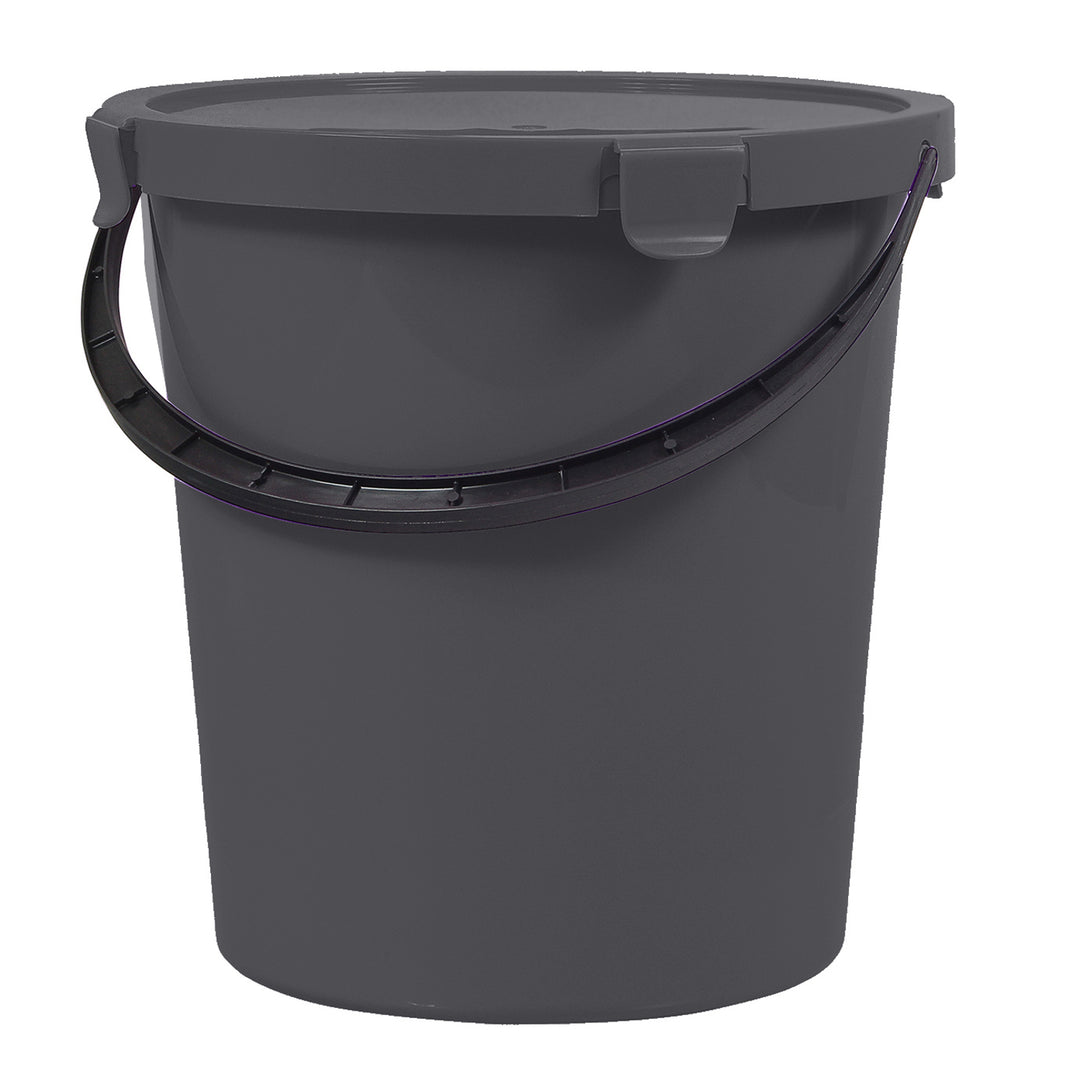 Wiadro z pokrywą i uchwytem Plast Team Berry 5L ciemnoszare