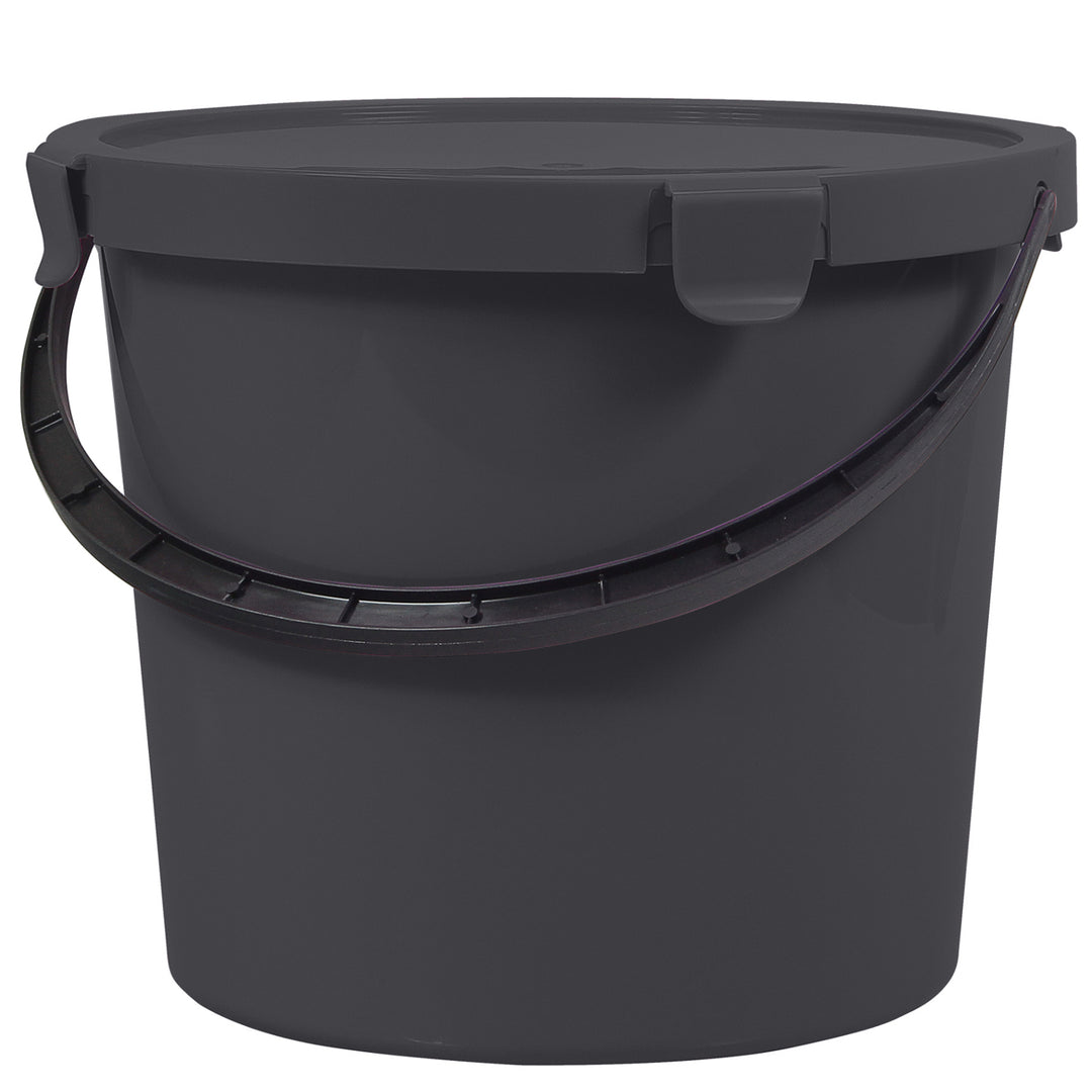 Wiadro z pokrywą i uchwytem Plast Team Berry 10L ciemnoszare