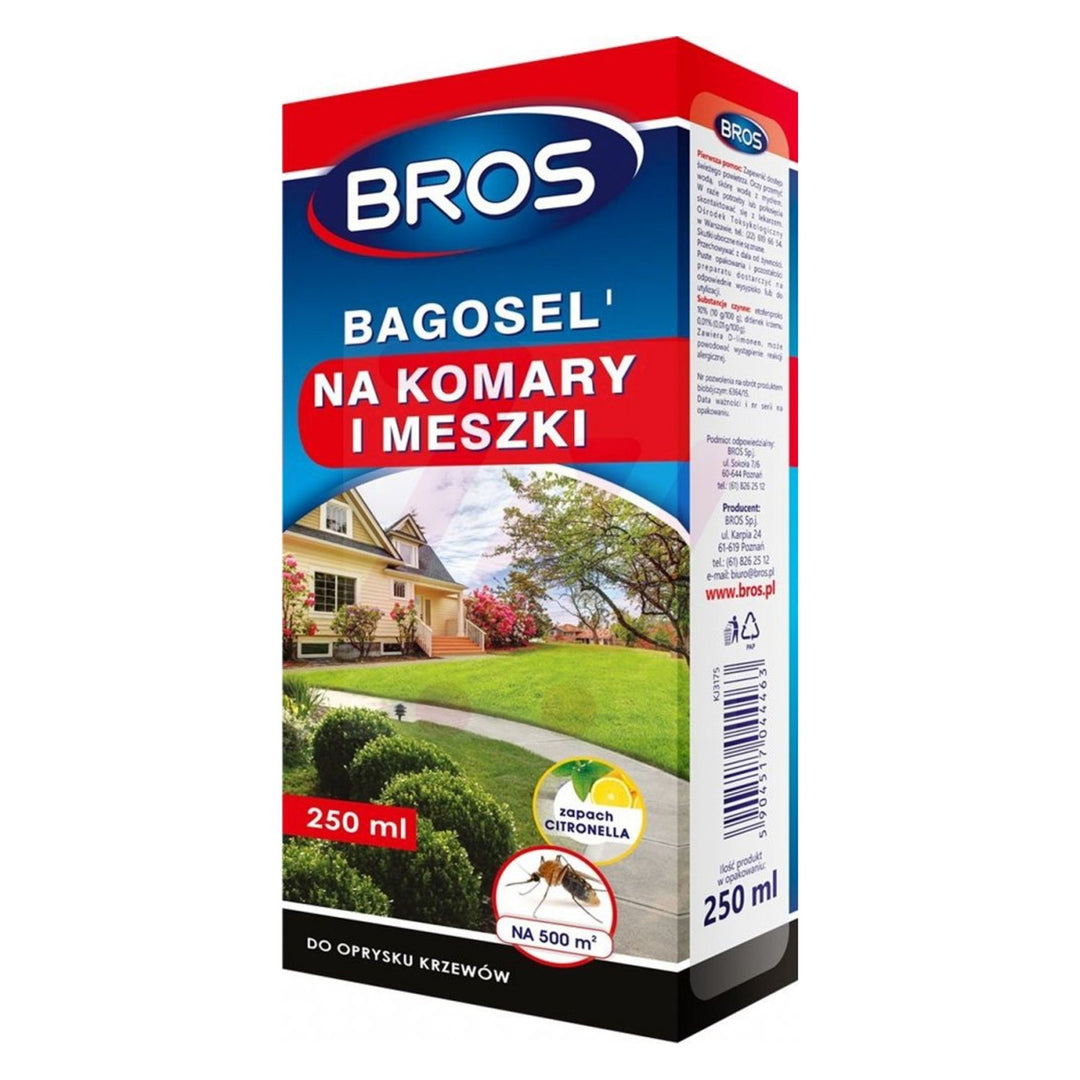 Preparat do oprysku ogrodu przeciw komarom i kleszczom Bros Bagosel 100EC 250ml