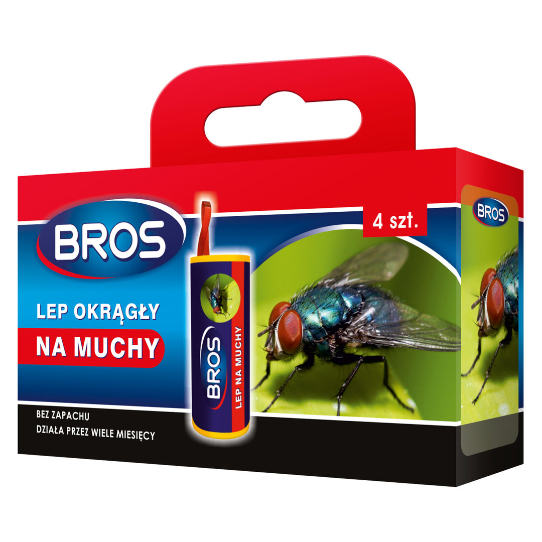 Zestaw 4 lepów okrągłych na muchy Bros działają przez wiele miesięcy