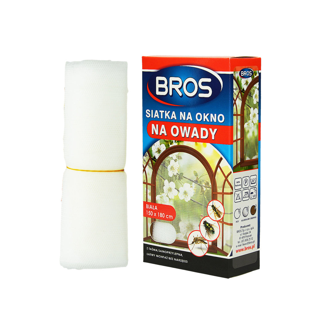 Siatka na okno przeciw owadom moskitiera Bros 150x180 biała