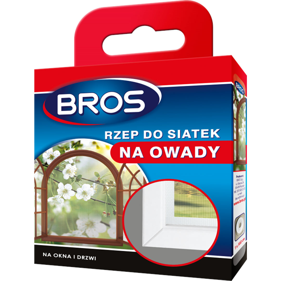 Solidny Rzep do siatek przeciw owadom Bros 5,6m okna drzwi moskitiery