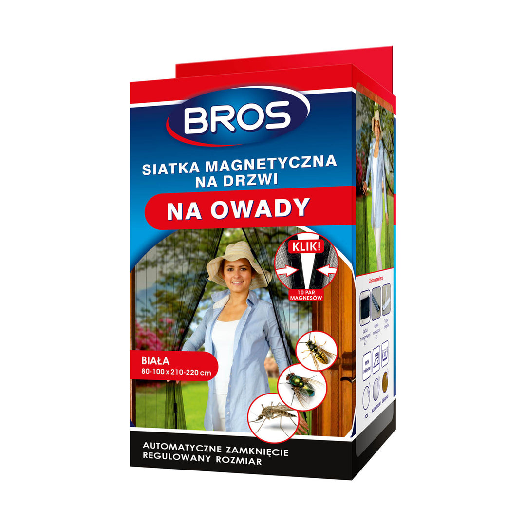 Bros siatka magnetyczna na drzwi klik 100x220 cm - kolor biały