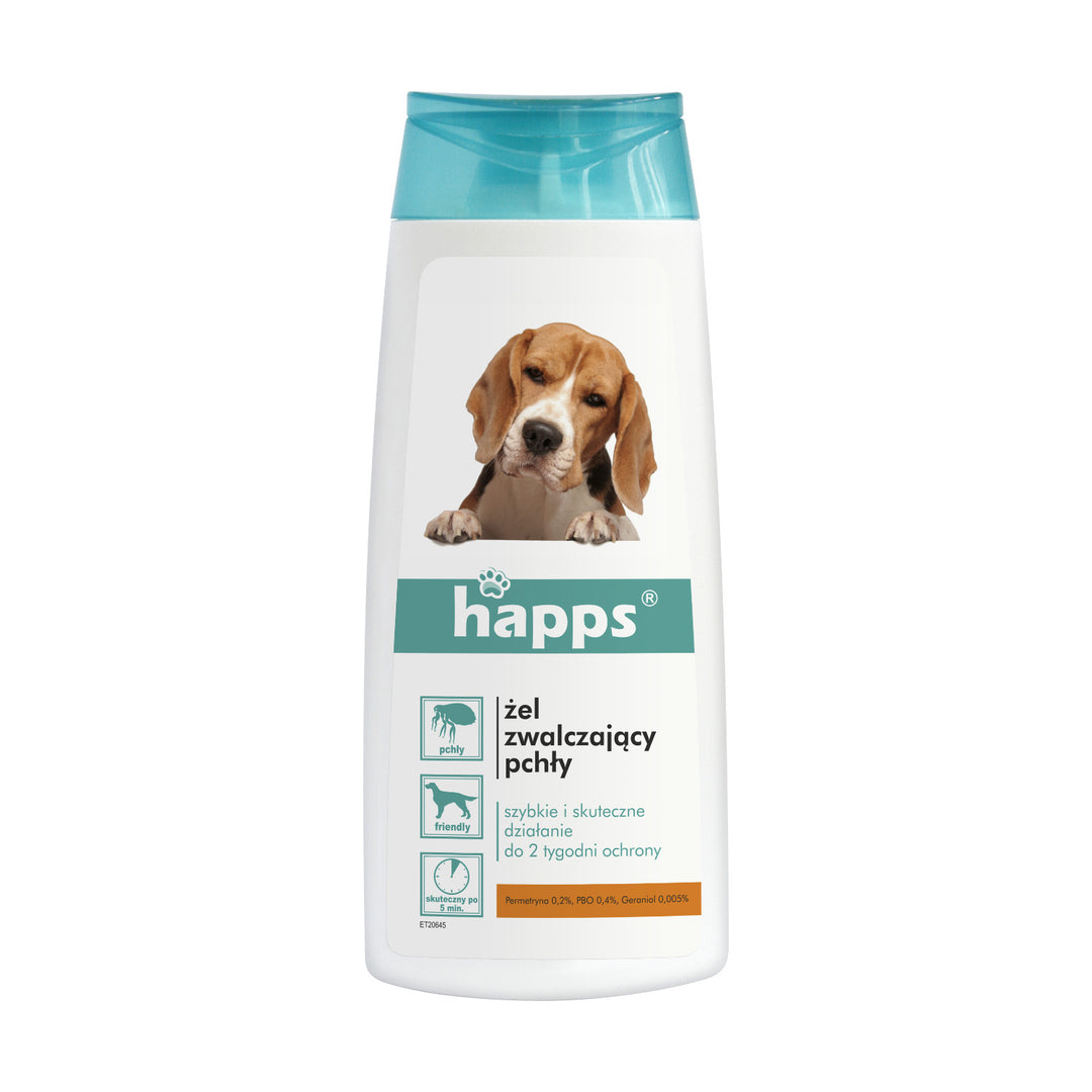 Żel zwalczający pchły Happs 150ml - szybko i skutecznie likwiduje pasożyty