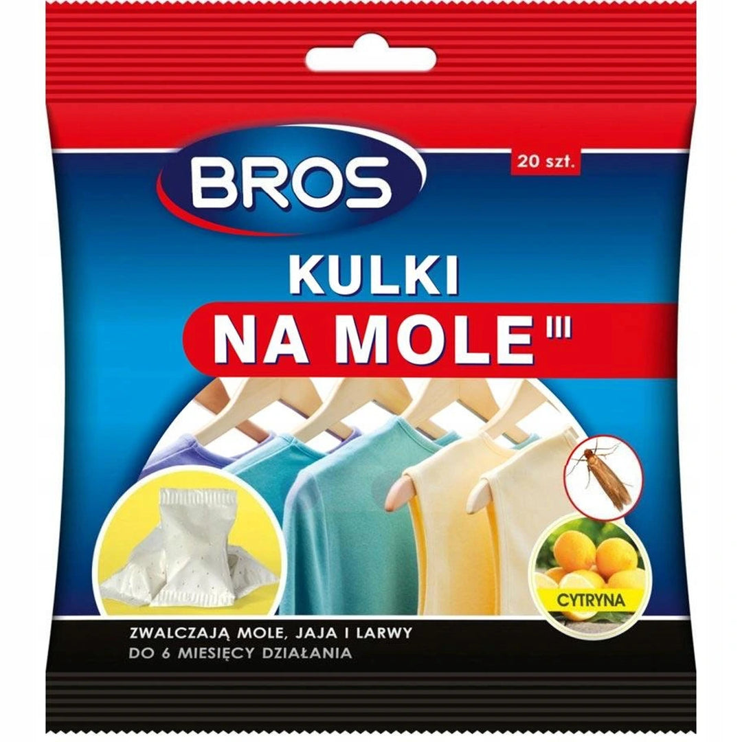 Zestaw 20 kulek na mole Bros o zapachu cytrynowym efekt już po 8 h