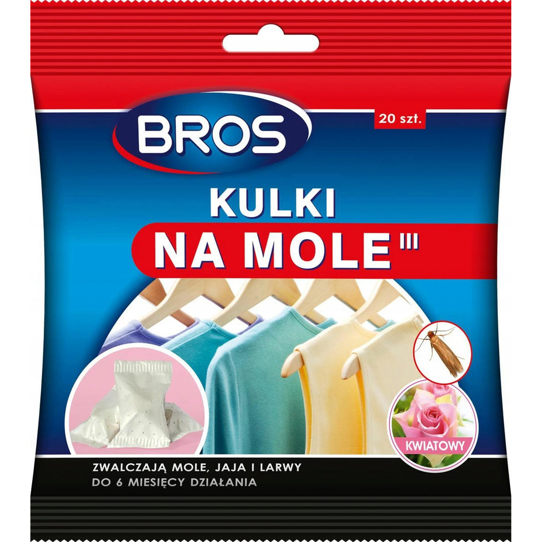 Zestaw 20 kulek na mole Bros o zapachu kwiatowym efekt już po 8 h