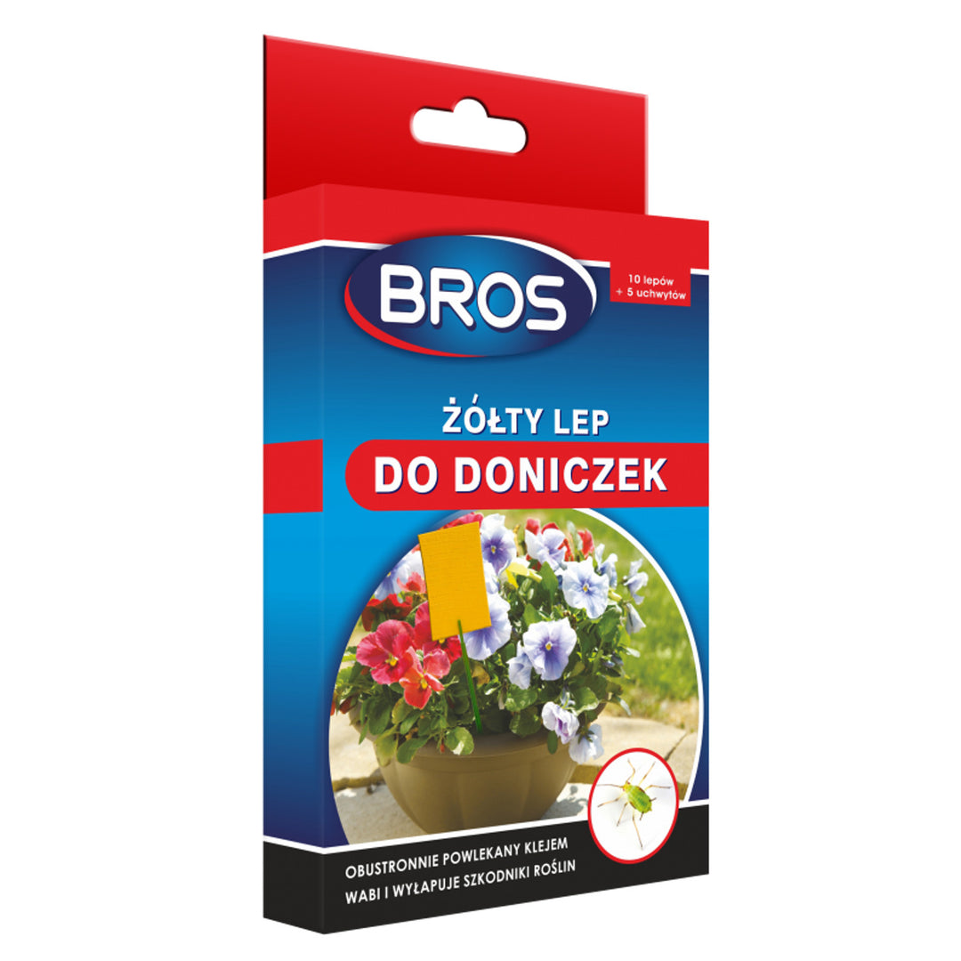 Zestaw 10 żółtych lepów, pułapek na owady do doniczek Bros