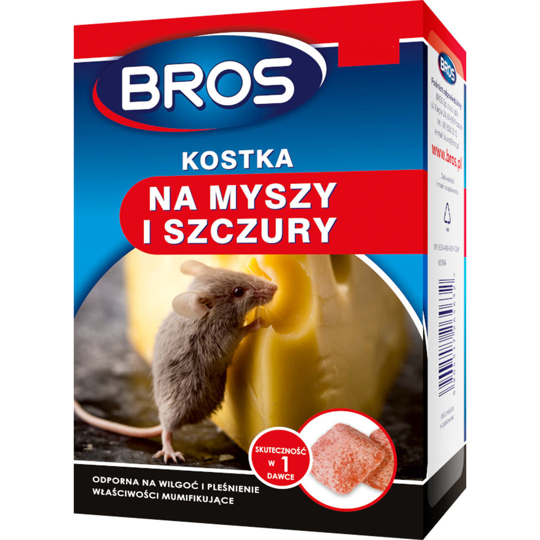 Kostka na myszy i szczury Bros 250g - wysoka skuteczność preparatu