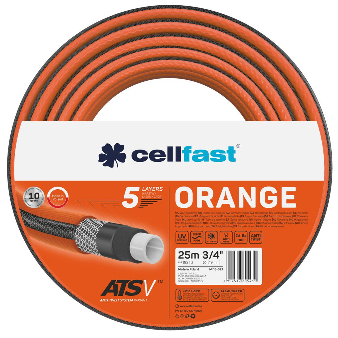Wąż ogrodowy 5 warstwowy Cellfast Orange ATSV 3/4" 25m