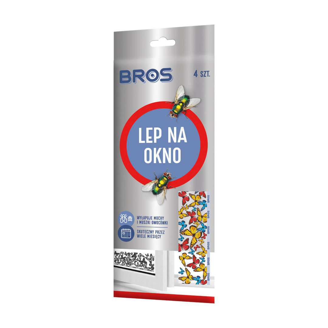 BROS LEP NA OKNO 4-PAK ESTETYCZNY Z KOLOROWYM NADRUKIEM