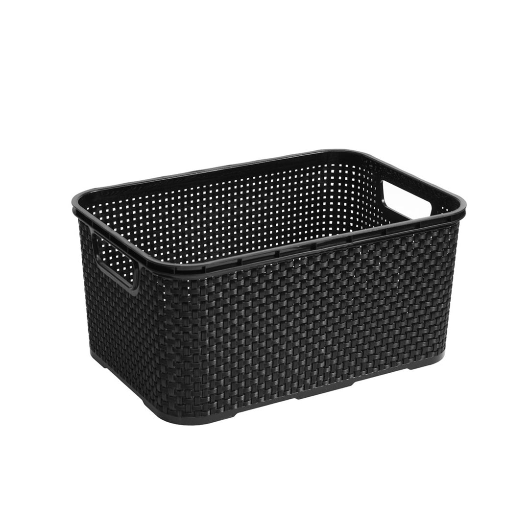 Koszyk do przechowywania BranQ Rattan 10L szary z uchwytami
