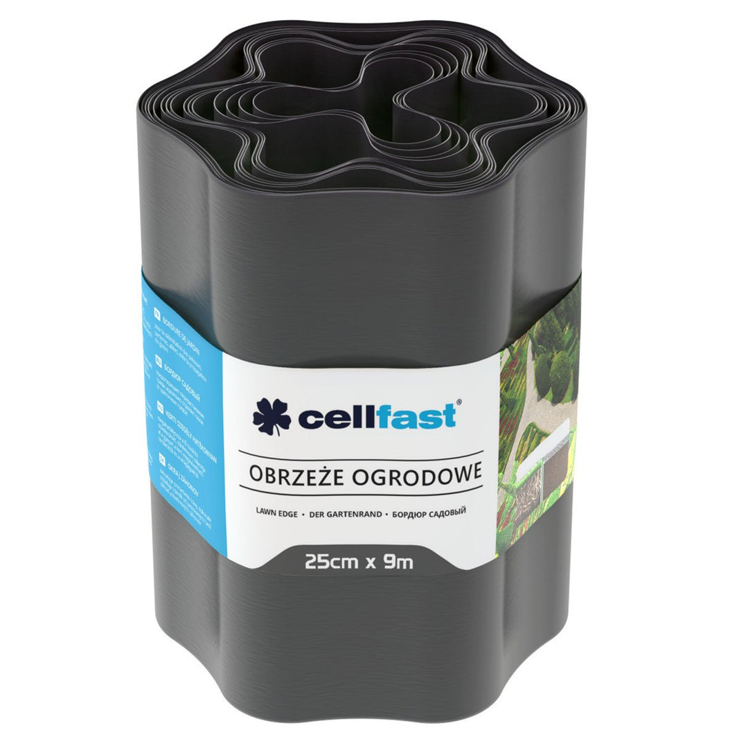 Obrzeże ogrodowe 25cm x 9m Cellfast - kolor grafitowy