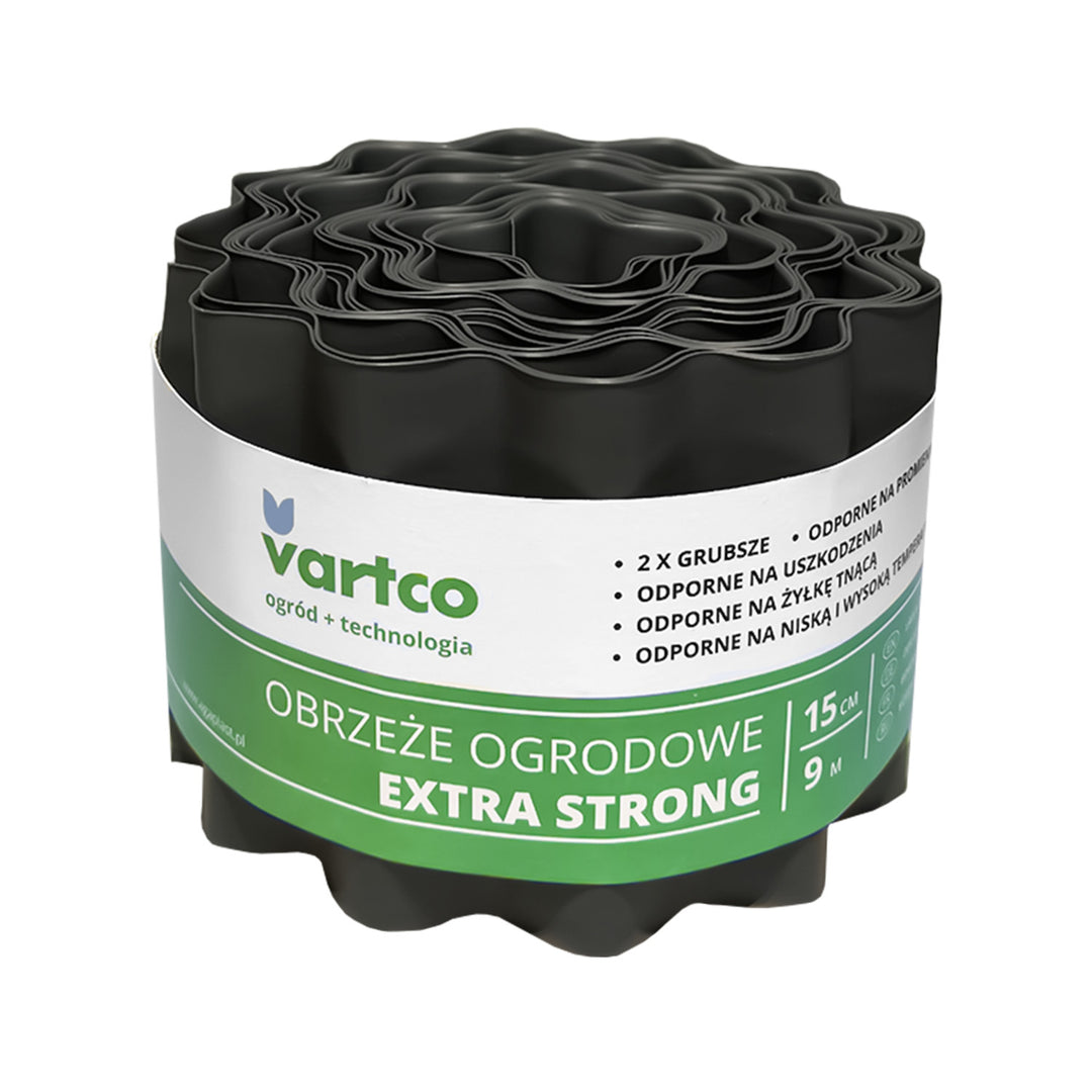 Obrzeże ogrodowe faliste 15cm x9m Vartco Extra Strong grafitowe