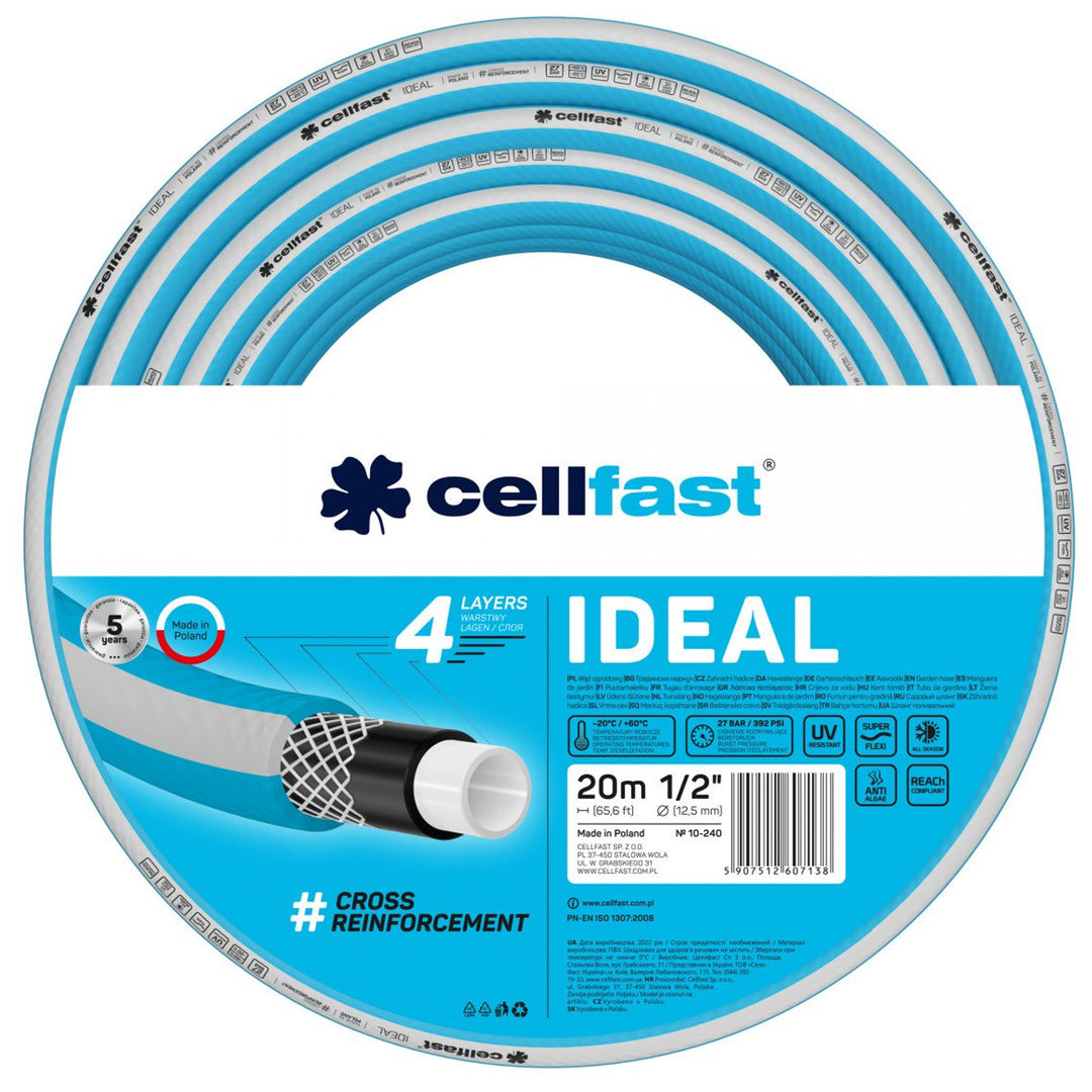 Wąż ogrodowy CELLFAST IDEAL 10-240 1/2" 20m 4-warstwowy