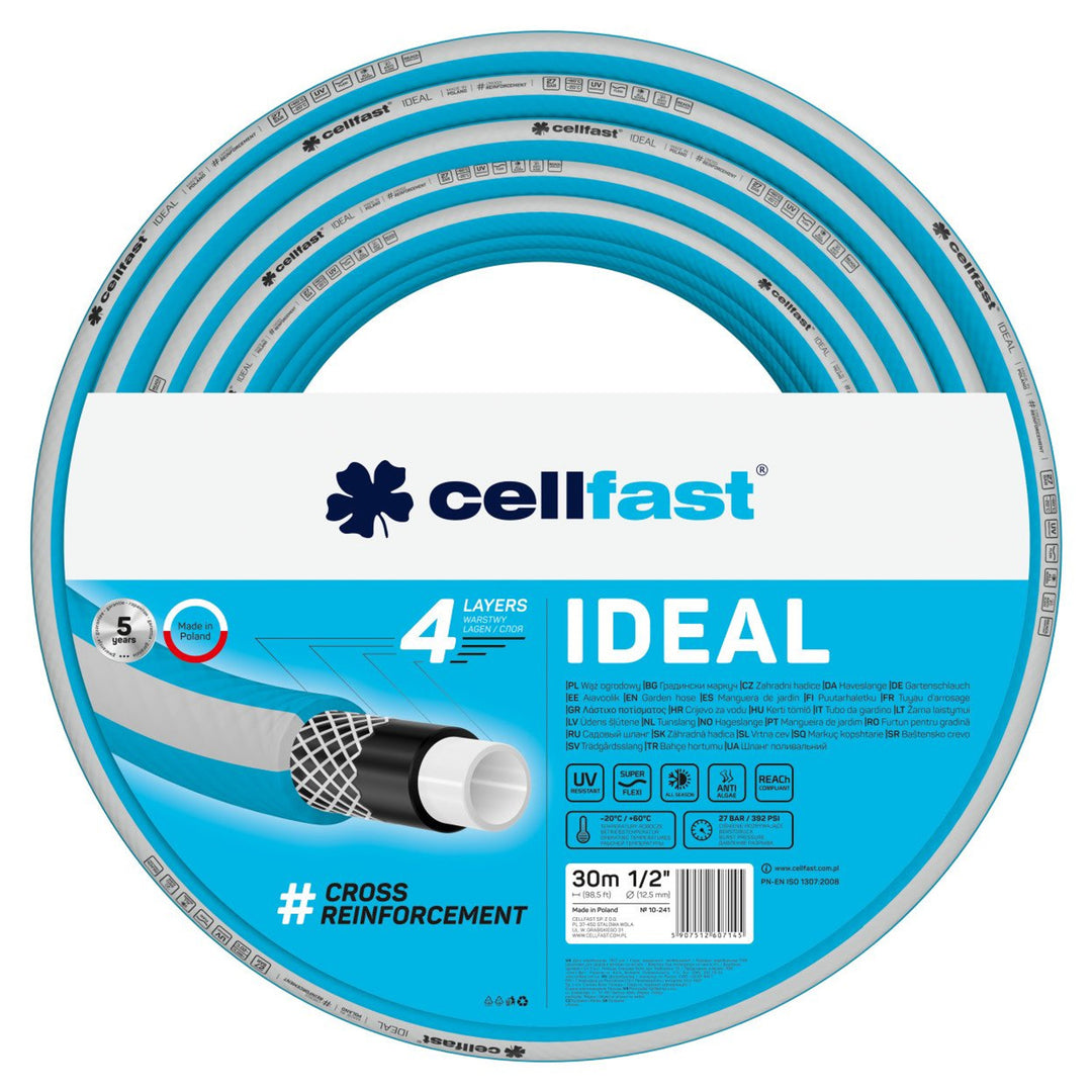 Wąż ogrodowy CELLFAST IDEAL 1/2" 30m 4-warstwowy 27 bar