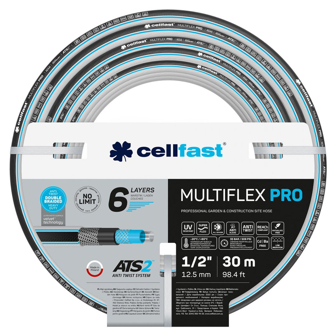 Wąż ogrodowy CELLFAST MULTIFLEX PRO ATS2 1/2" 30m 6-warstwowy
