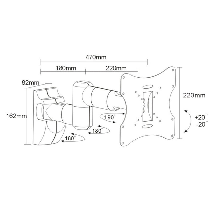 Uchwyt do telewizora lub monitora Maclean, uniwersalny, max VESA 200x200, 23-50", 30 kg, srebrny, MC-503A S