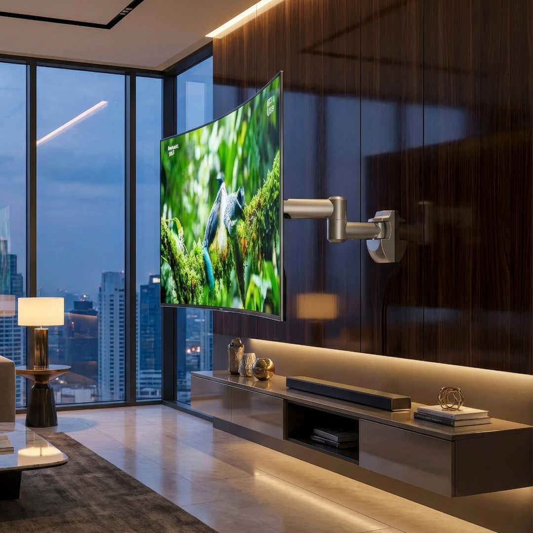 Uchwyt do telewizora lub monitora Maclean, uniwersalny, max VESA 200x200, 23-50", 30 kg, srebrny, MC-503A S
