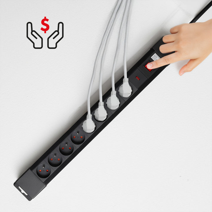 Listwa zasilająca 8 gniazd podświetlany włącznik ochrona dla dzieci