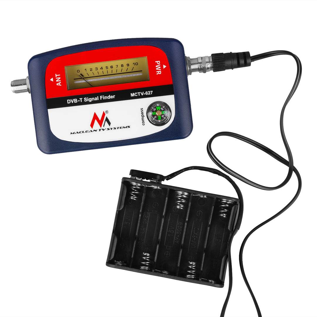 Miernik telewizyjny DVB-T Maclean MCTV-627, etui, kabel 25cm F-F