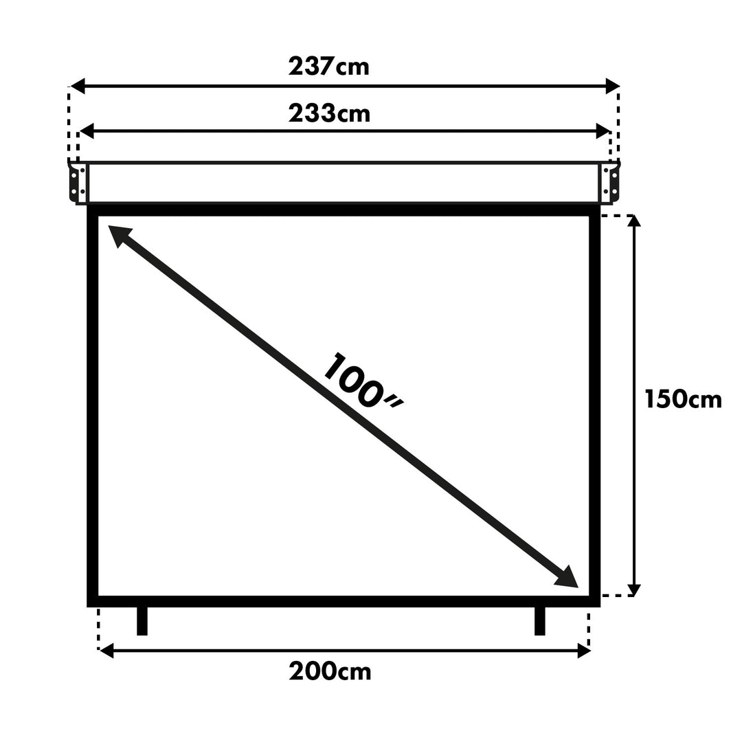 Ekran projekcyjny Maclean, elektryczny, ściana lub sufit, 100'', 200x150, 4:3, MC-592
