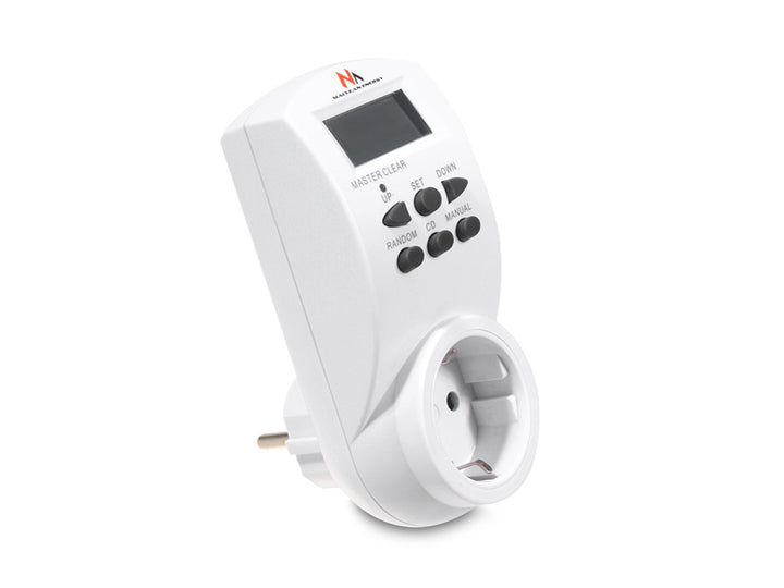 Timer cyfrowy Maclean, f. random, czasomierz, 10 prog., max 156 programów, niemieckie gniazdo, 3600W, MCE05G