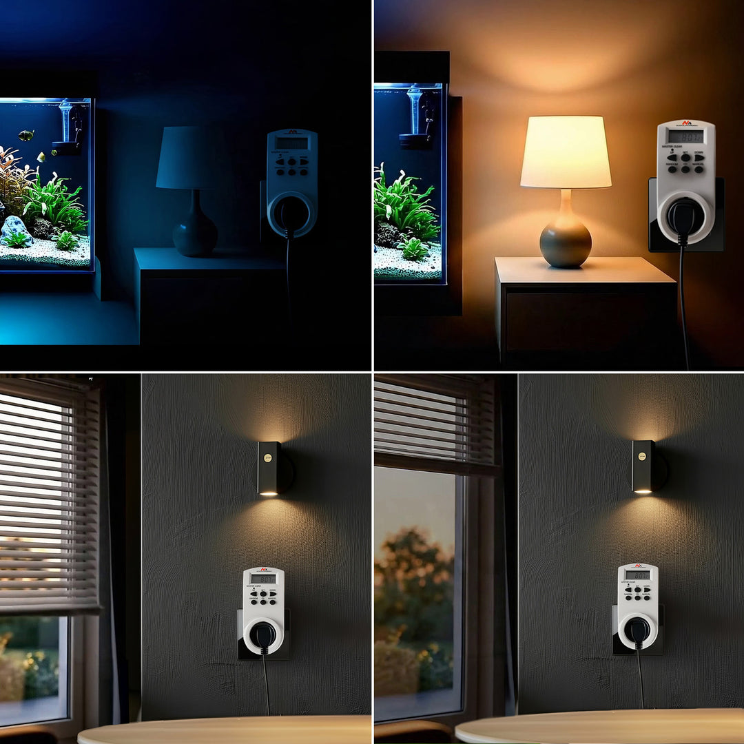 Timer cyfrowy Maclean, f. random, czasomierz, 10 prog., max 156 programów, niemieckie gniazdo, 3600W, MCE05G