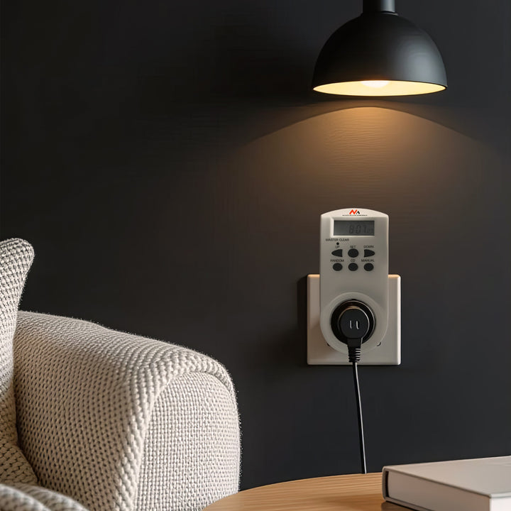 Timer cyfrowy Maclean, f. random, czasomierz, 10 prog., max 156 programów, niemieckie gniazdo, 3600W, MCE05G