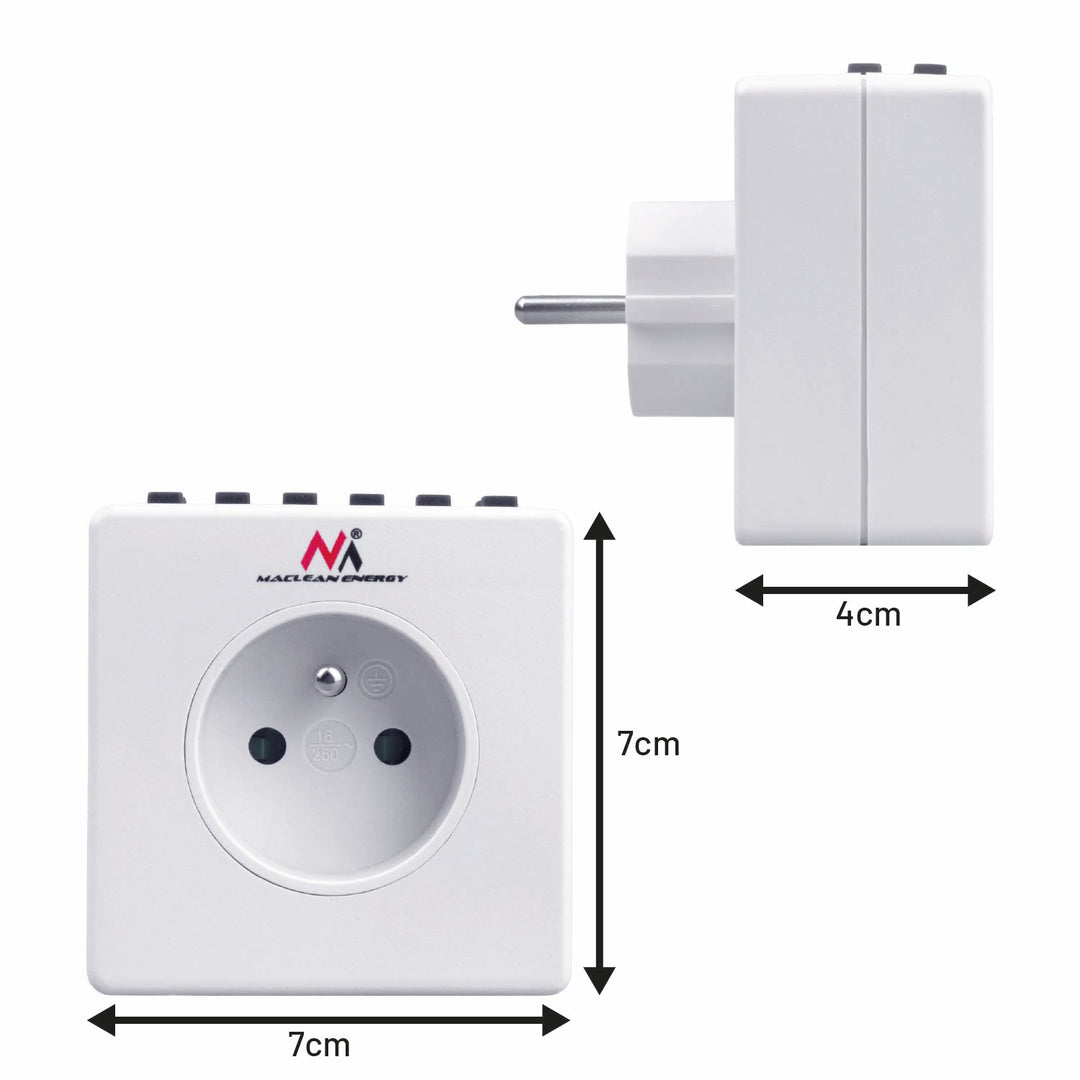 Timer cyfrowy, funkcja random, czasomierz, 10 programów, max 156 programów, typ E, 3600W, Maclean MCE30