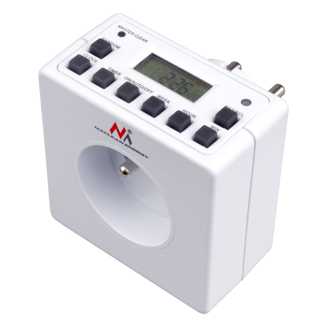 Timer cyfrowy, funkcja random, czasomierz, 10 programów, max 156 programów, typ E, 3600W, Maclean MCE30