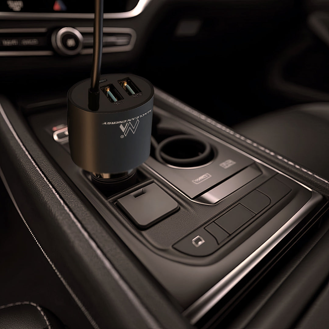 Ładowarka samochodowa Maclean, Lightning spiralny, 2xUSB, 5.2A, 1.8m, MCE76