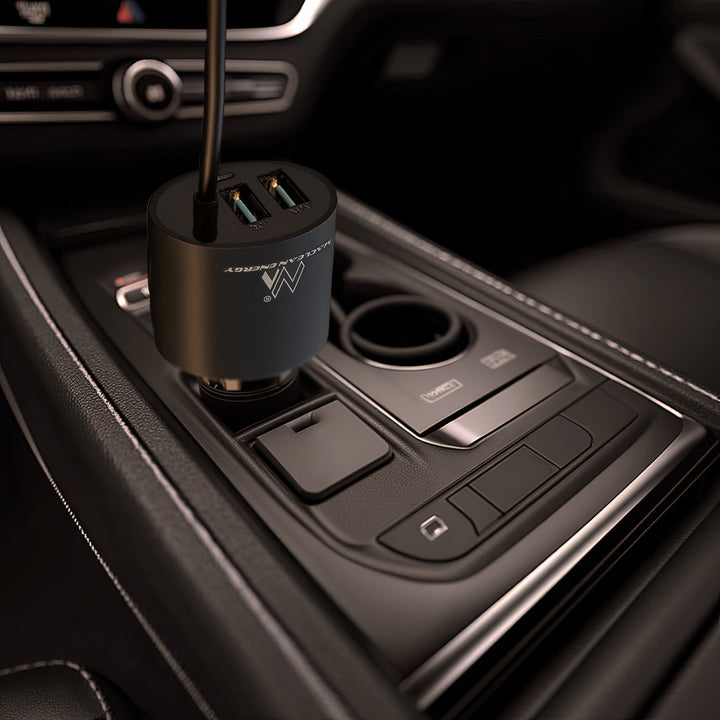 Ładowarka samochodowa Maclean, Lightning spiralny, 2xUSB, 5.2A, 1.8m, MCE76